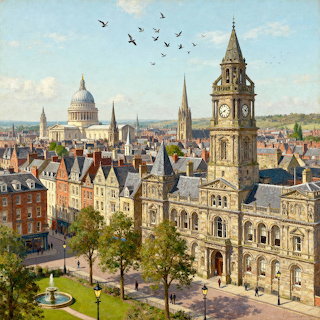 Historic Cityscape Painting