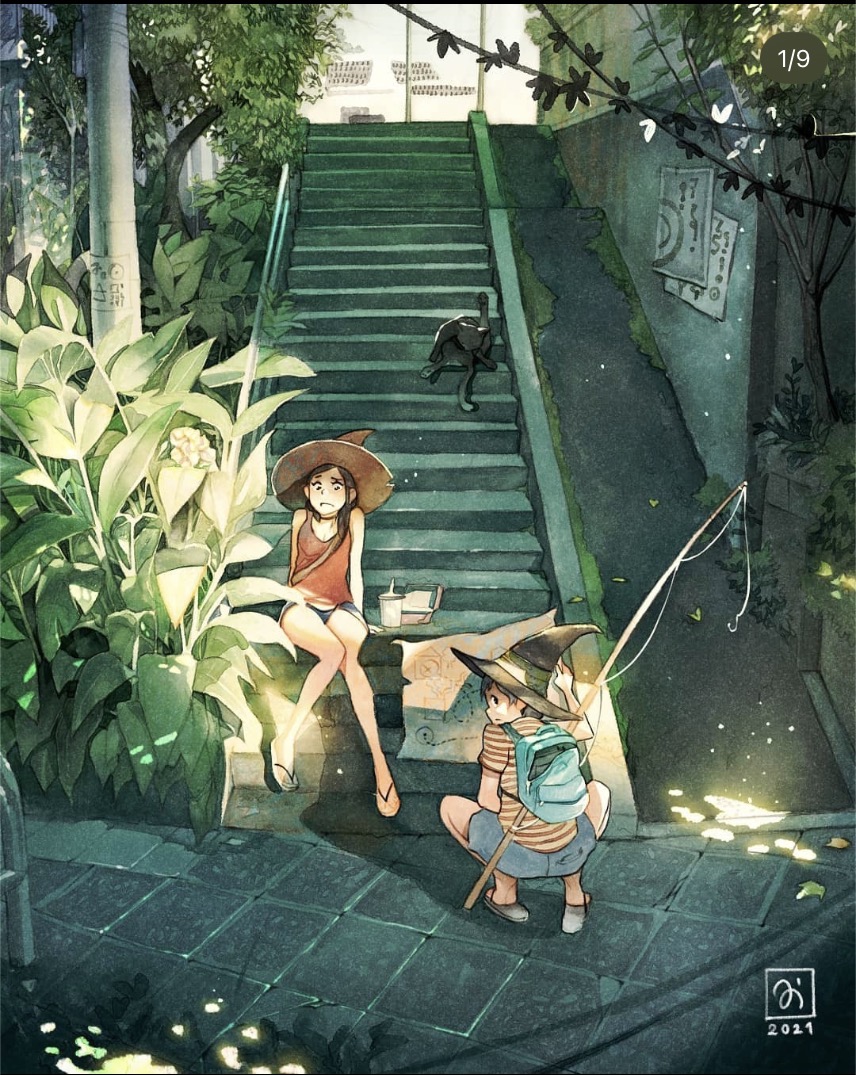 Girls by Stone Stairway