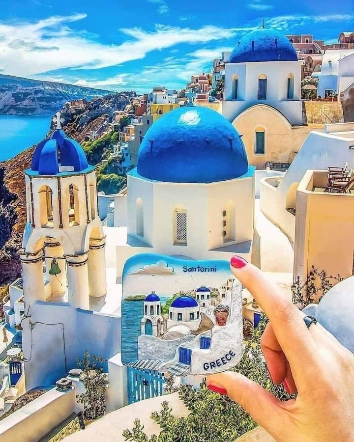 Santorini Blue Dome Churches