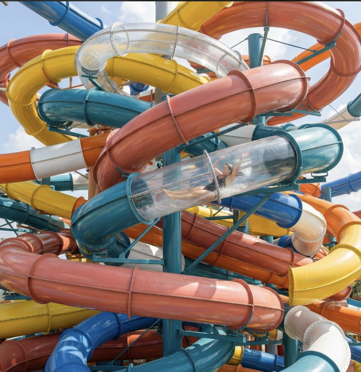 Colorful Water Slide Tower