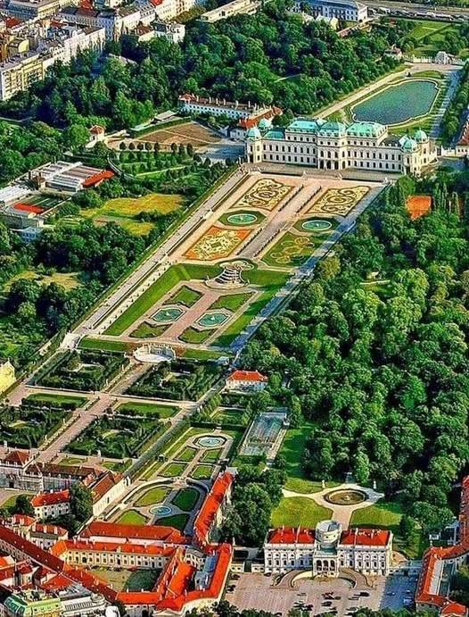 Belvedere Palace Vienna Aerial View