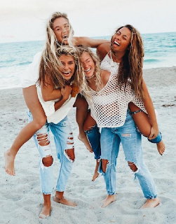 Four Friends Beach Portrait