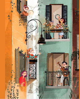Neighbors in Colorful Apartments