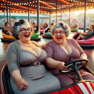 Laughing Bumper Car Grandmas