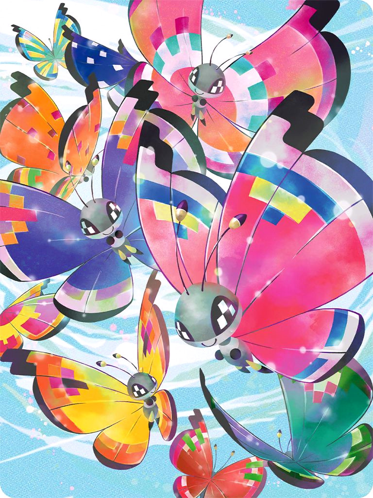 Vivillon butterfly Pokémon illustration from Pokémon HOME wallpaper