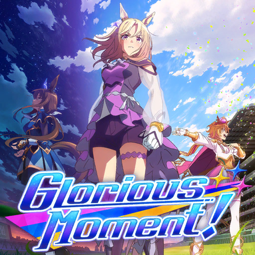 Anime girls with animal ears in colorful outfits posing outdoors under dramatic sky with day and night elements