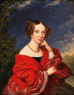 Woman in Red Gown Portrait