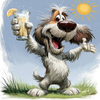 Dog with Beer Glass