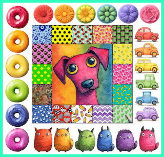 Pink Dog Collage