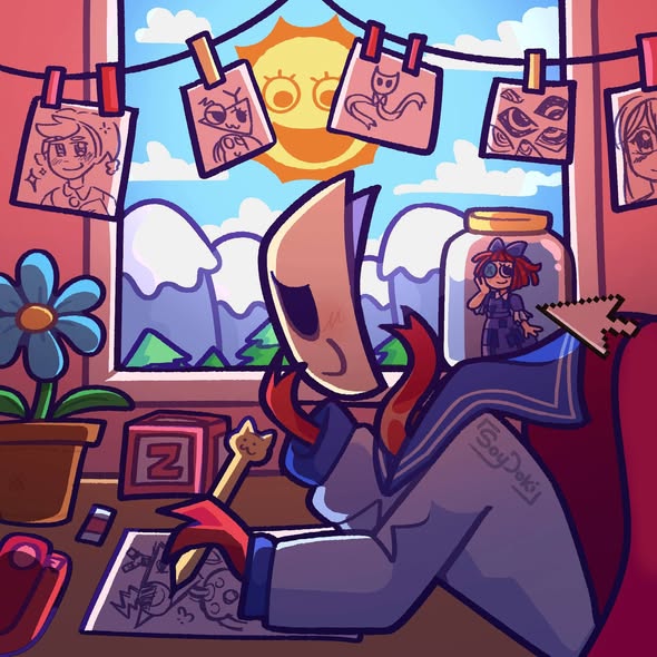 Cartoon Artist Desk
