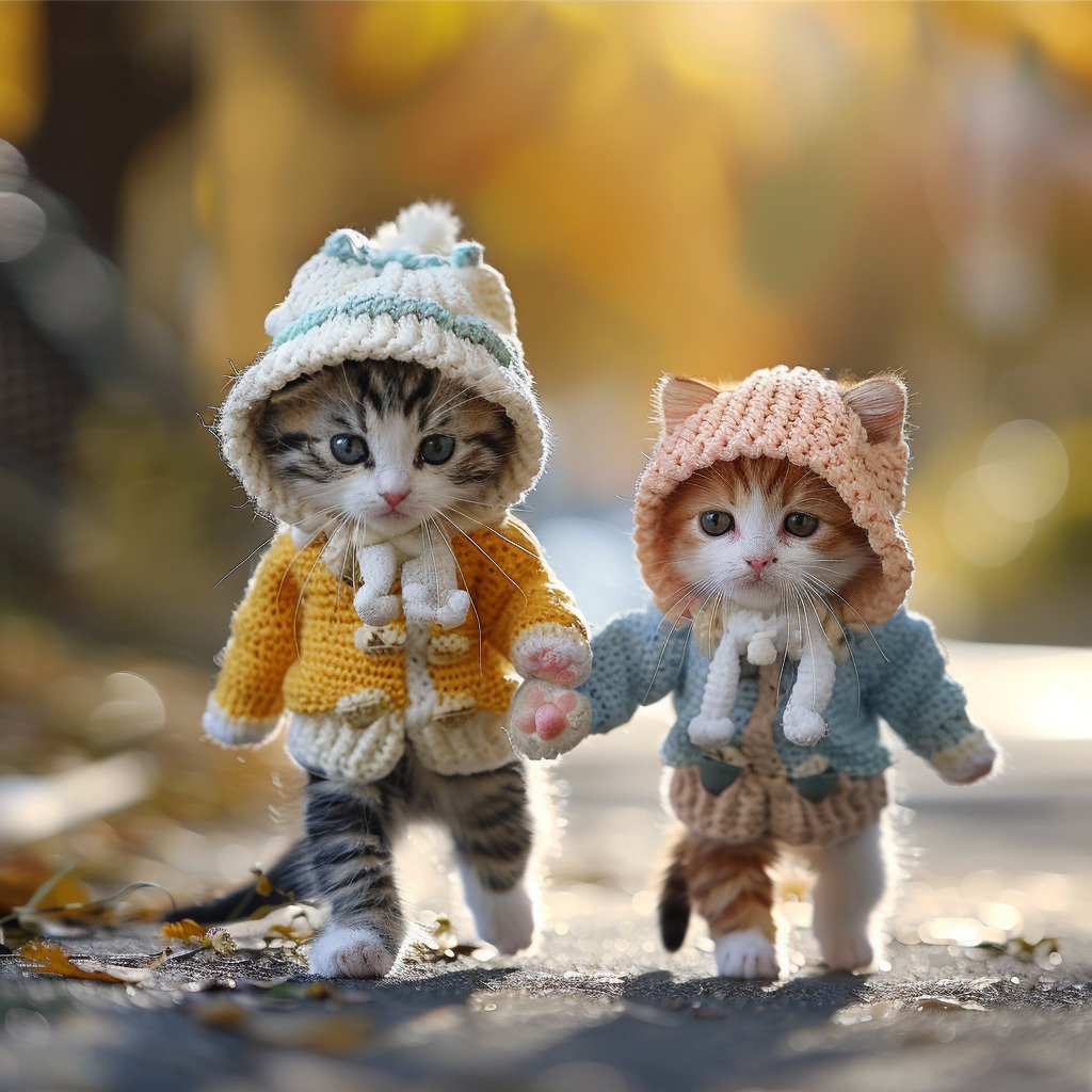 Kittens in Knitted Sweaters