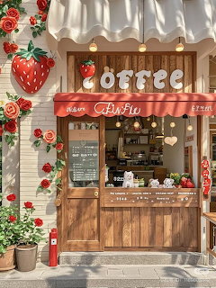 Cute Strawberry Coffee Shop
