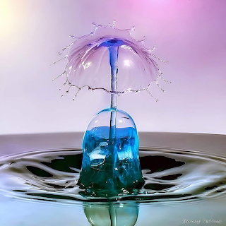 Purple Blue Water Drop Splash