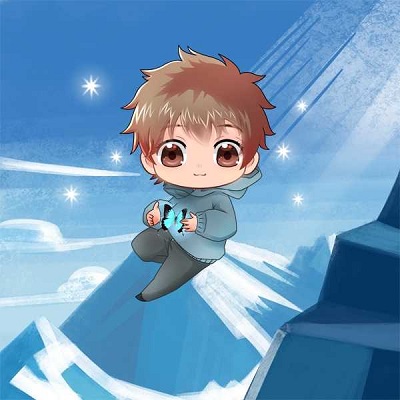Cartoon style 2D doll figure illustration