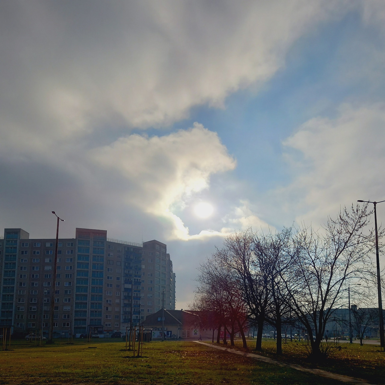 Sunlit Cloudy Skyline