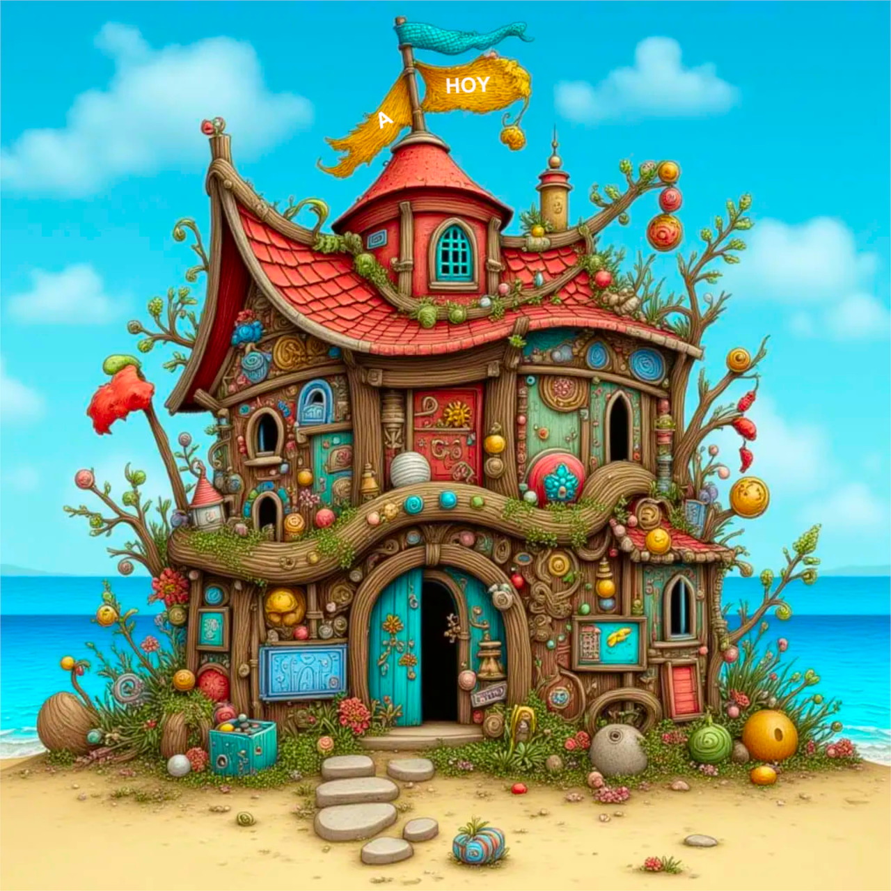 Whimsical Beach House Tree