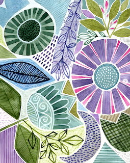 Susan Black Floral Abstract