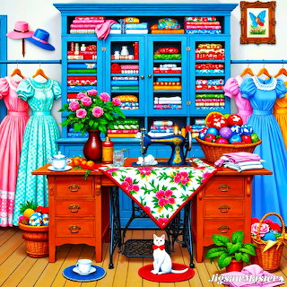Vintage Sewing Room Interior