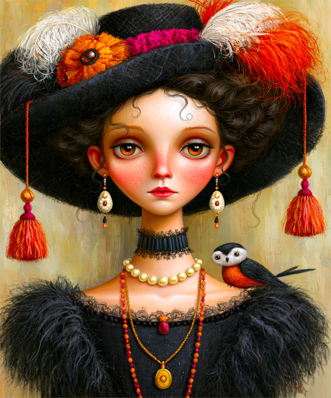Doll Girl with Ornate Hat