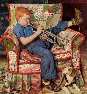 Norman Rockwell Boy with Trumpet