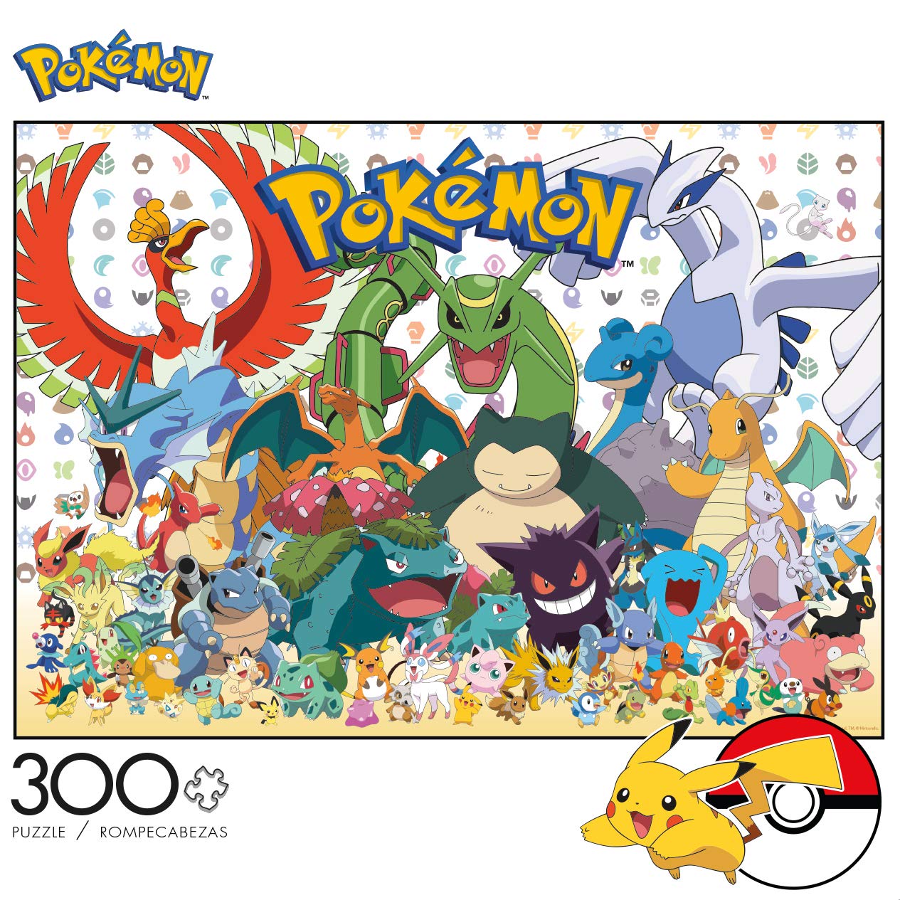 Large group of colorful Pokemon characters arranged together in a collage illustration