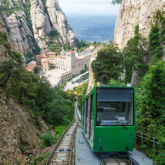 Mountain Railway Through Cliffs