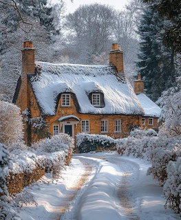 Snowy Cottage Path