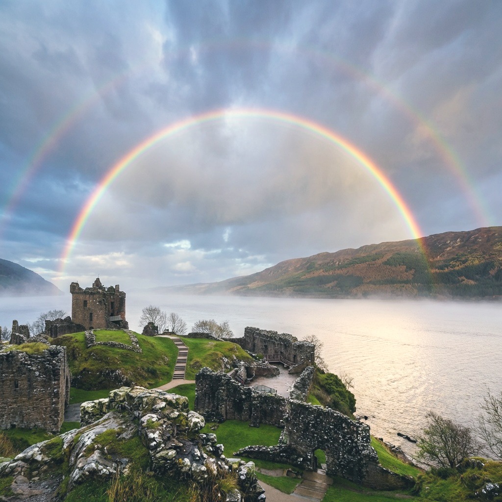 Urquhart Castle Under The Rainbow
