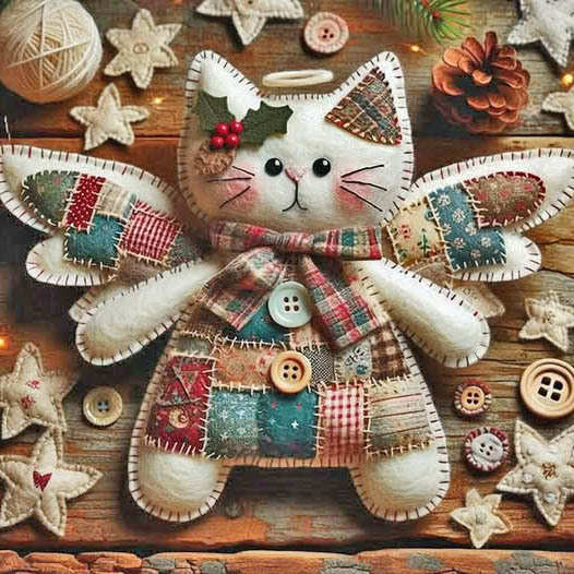 Christmas Cat Angel Craft