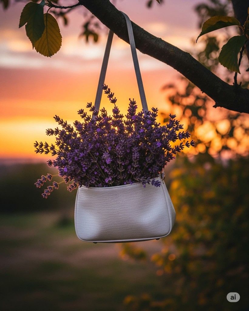 Lavender Flowers in Hanging Bag