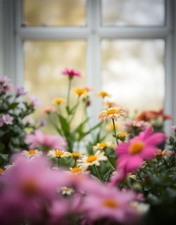 Garden View Through Window