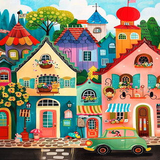 Colorful Whimsical Village