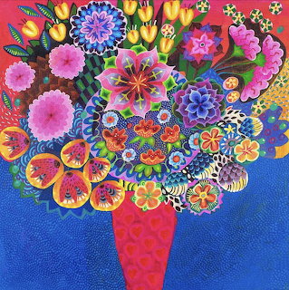 Vibrant Floral Bouquet in Red Vase