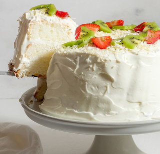 Key Lime Coconut Angel Cake