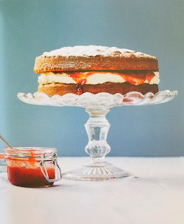 Slice of golden sponge cake with soft fluffy crumb texture