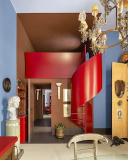 Red Spiral Staircase Interior