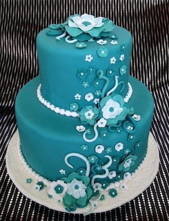 Teal Tiered Cake