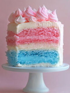 Pink Blue Layered Cake