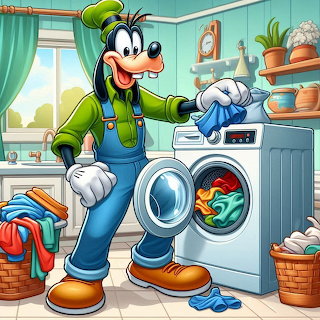 Goofy Doing Laundry