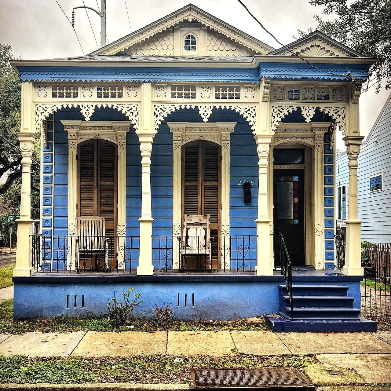 Blue Gingerbread House
