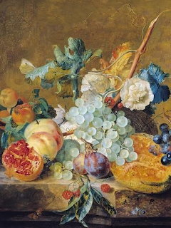 Flowers and Fruit Still Life