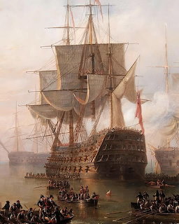 Tall Ship Naval Battle Painting