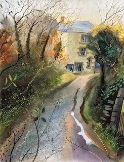 Country Lane Stone House Painting