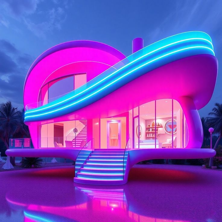 Colorful Futuristic Neon House