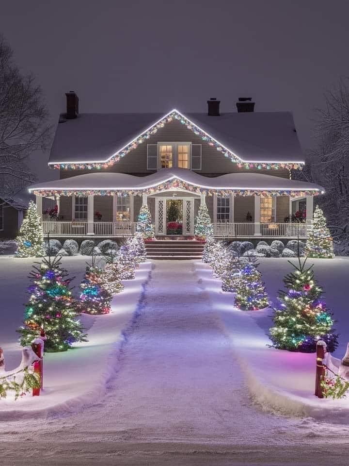 Christmas House With Lights