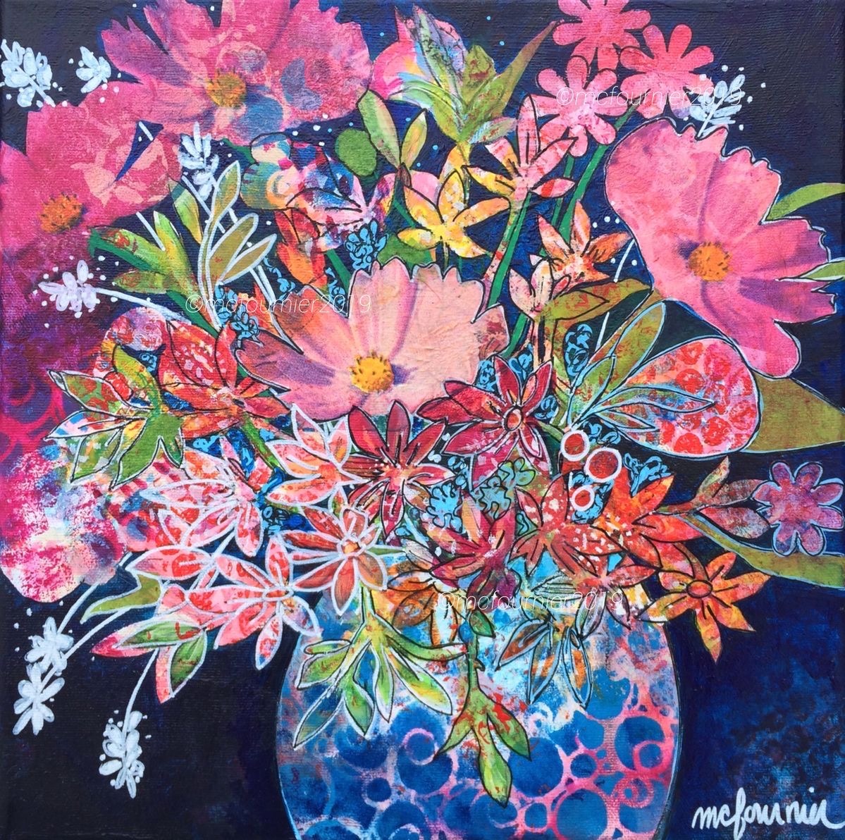 Vibrant Floral Still Life Painting