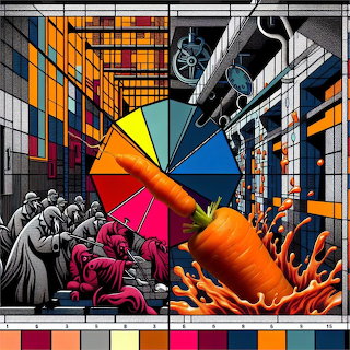 Abstract Collage Workers Carrot