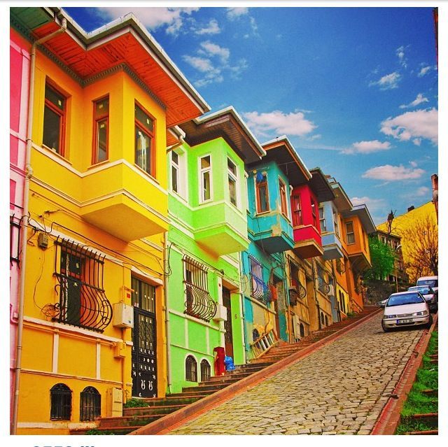 Colorful Hillside Houses