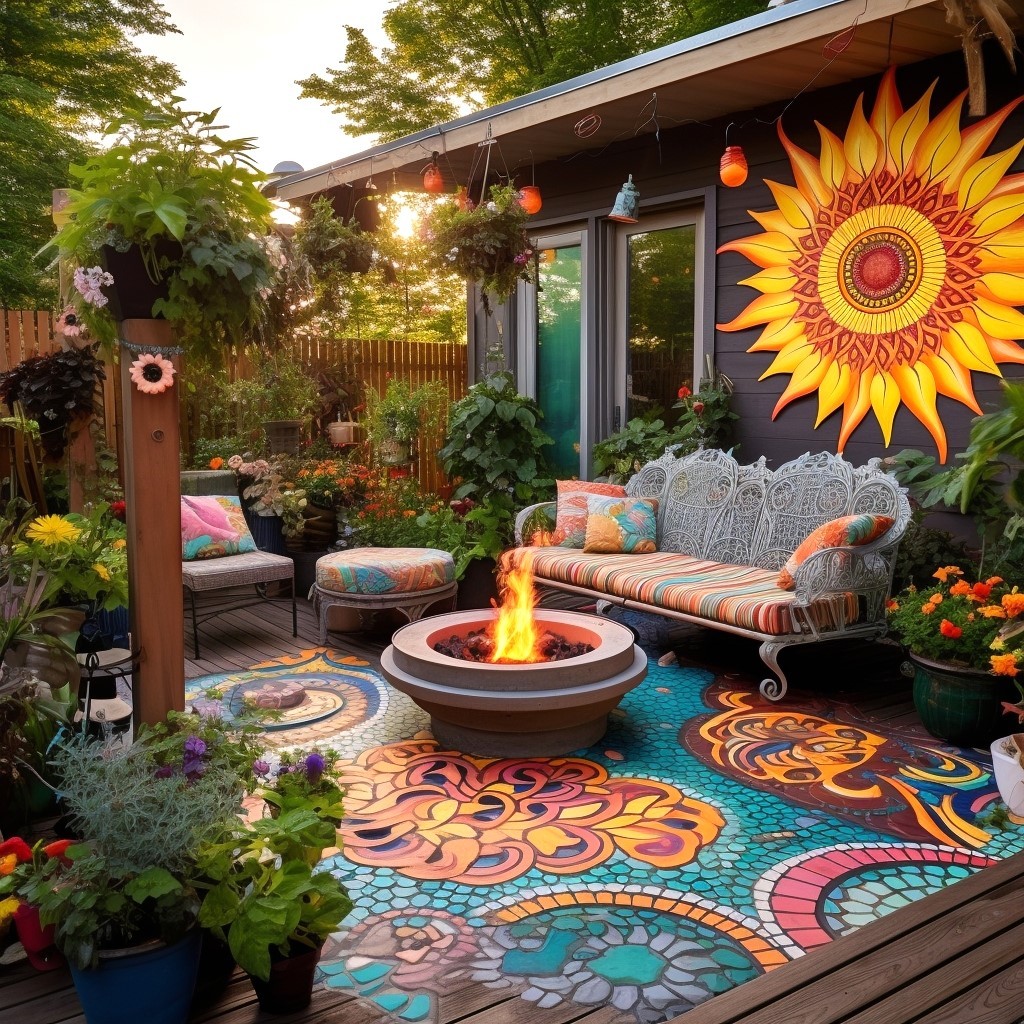 Colorful Bohemian Patio Garden