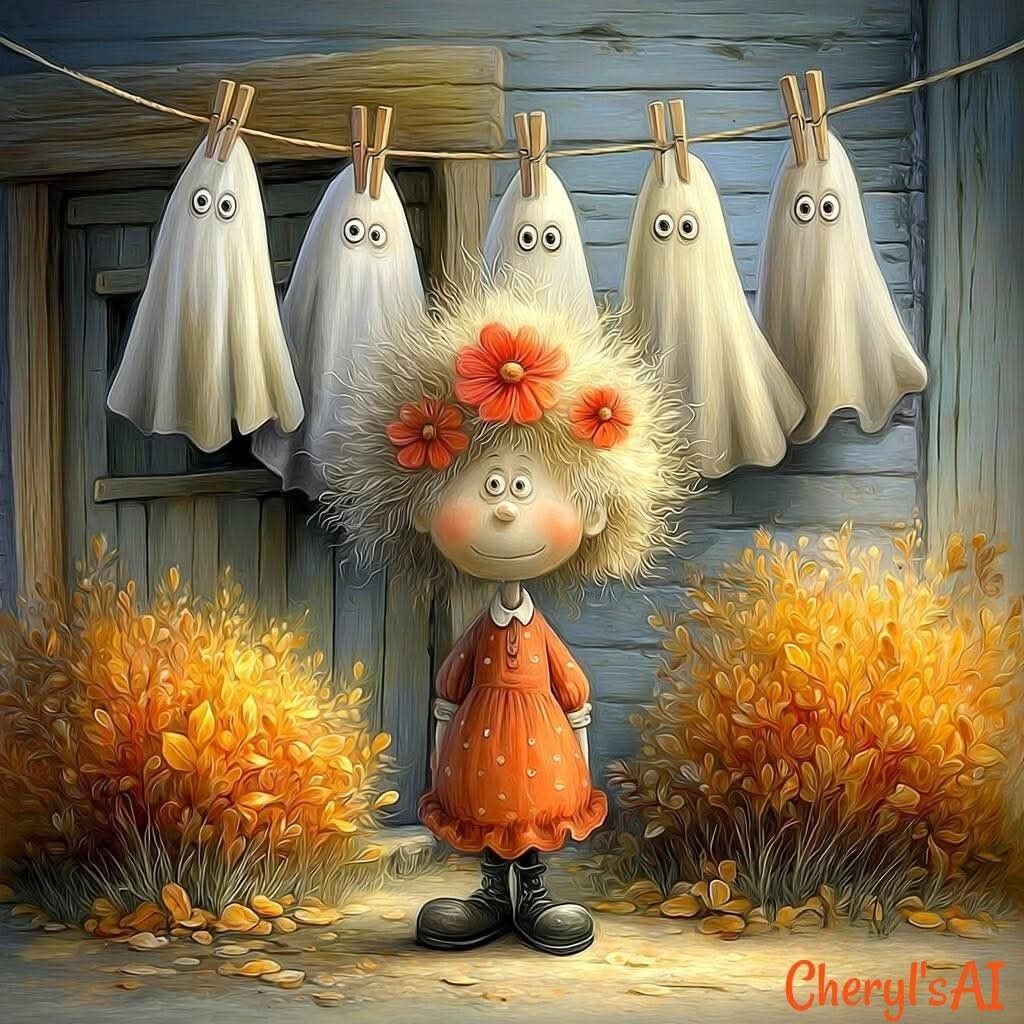 Autumn Ghost Child Illustration